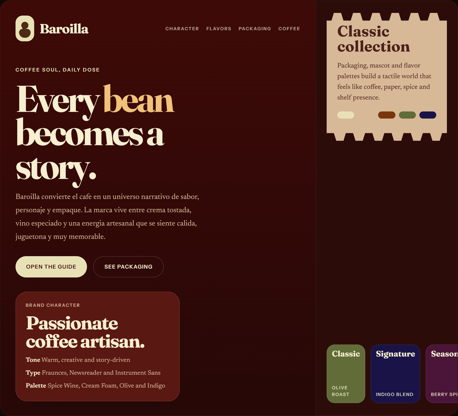 Hero del style guide Baroilla