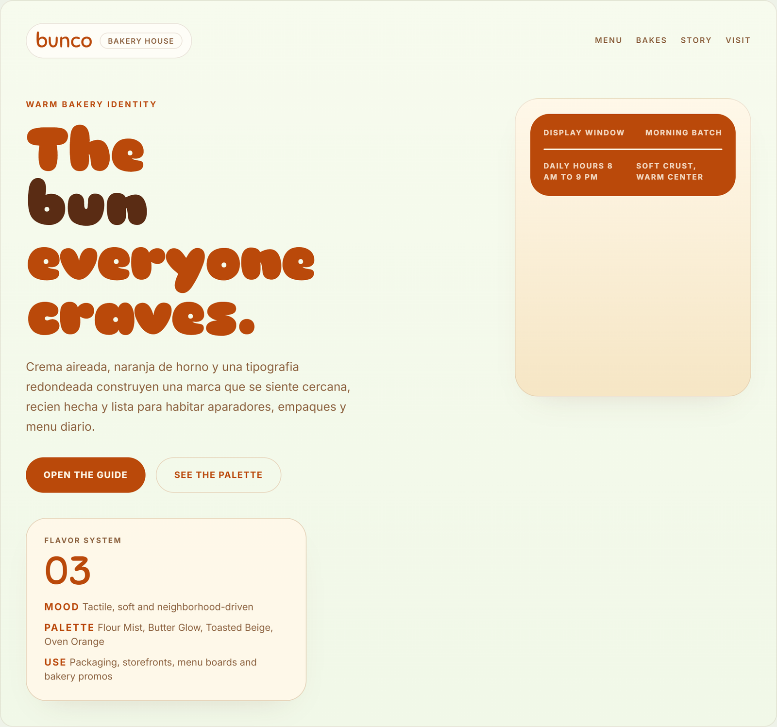 Hero del style guide Bunco