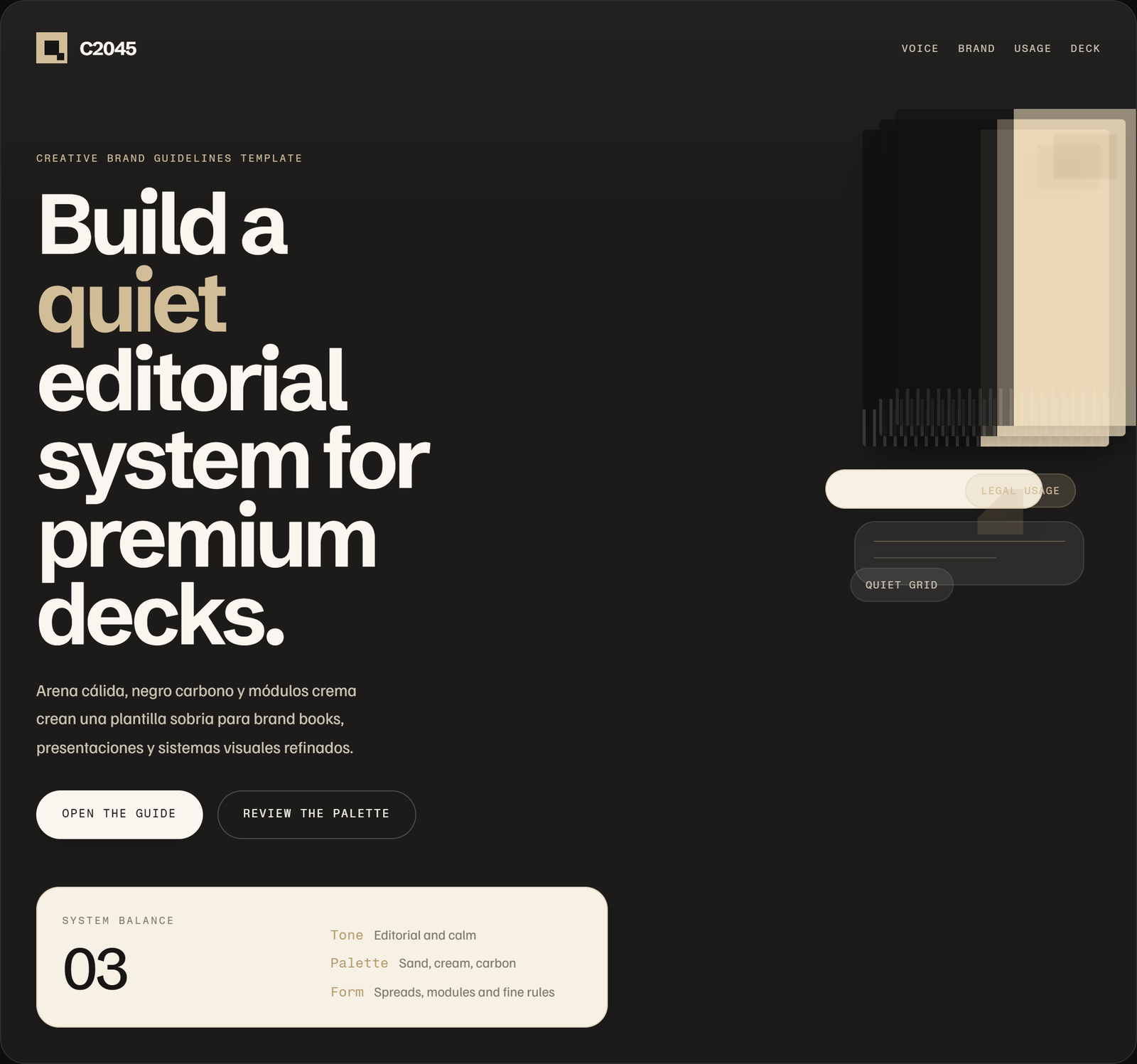 Hero del style guide Creative Brand Guidelines Template
