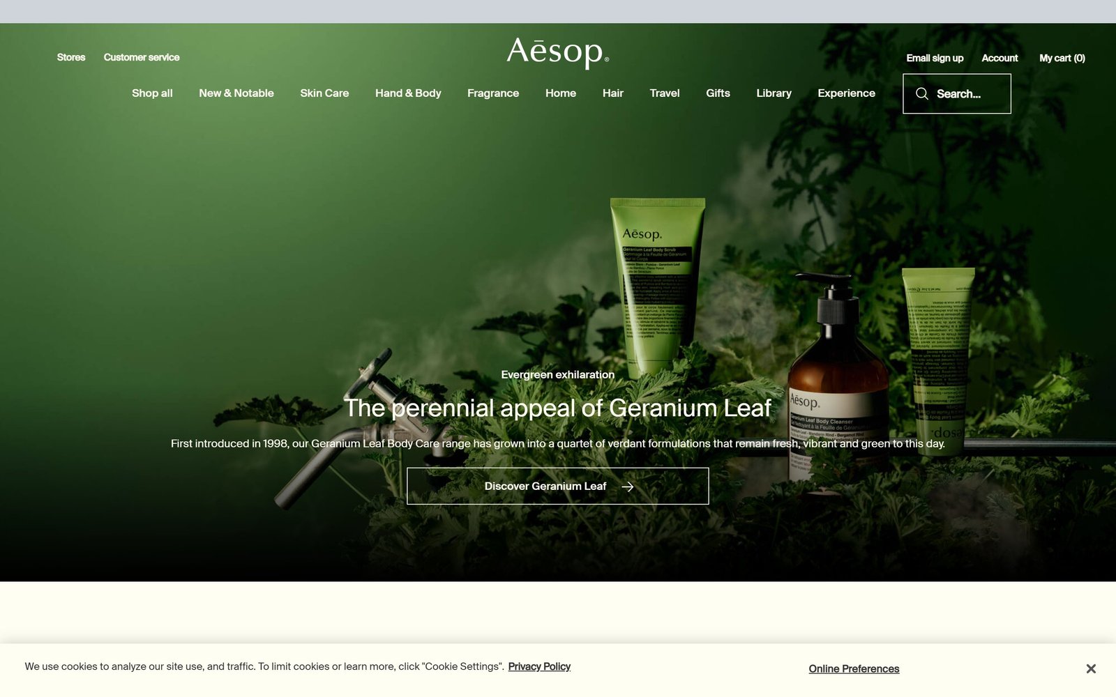 Hero del style guide Aesop
