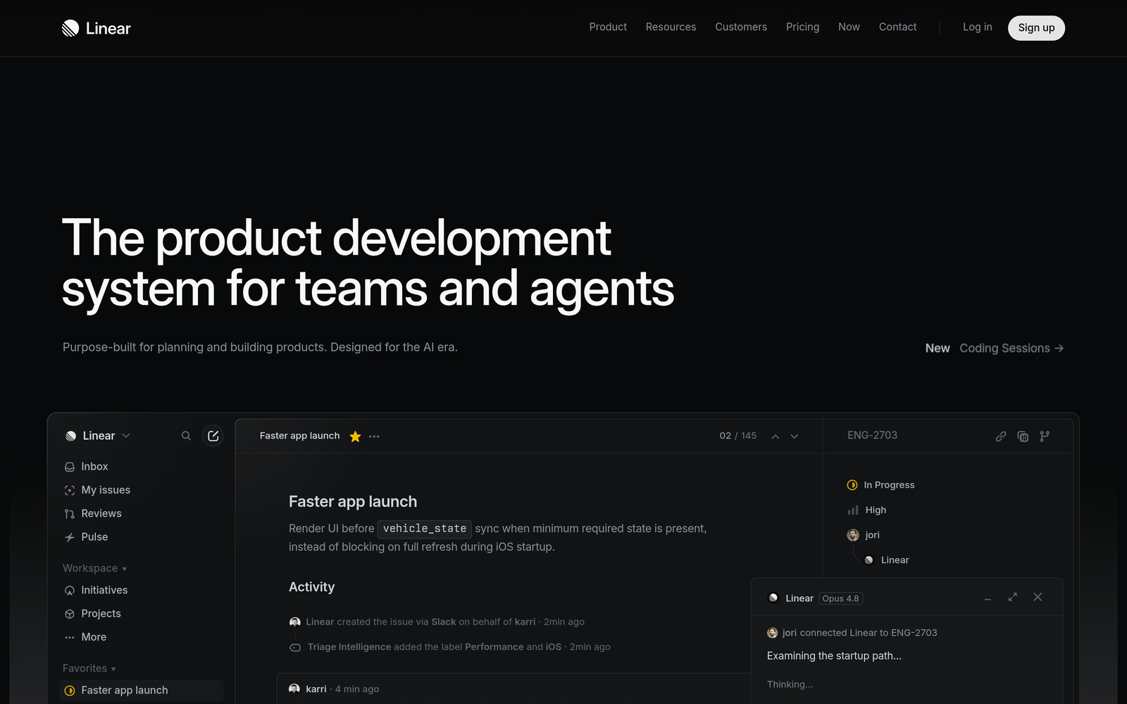 Hero del style guide Linear