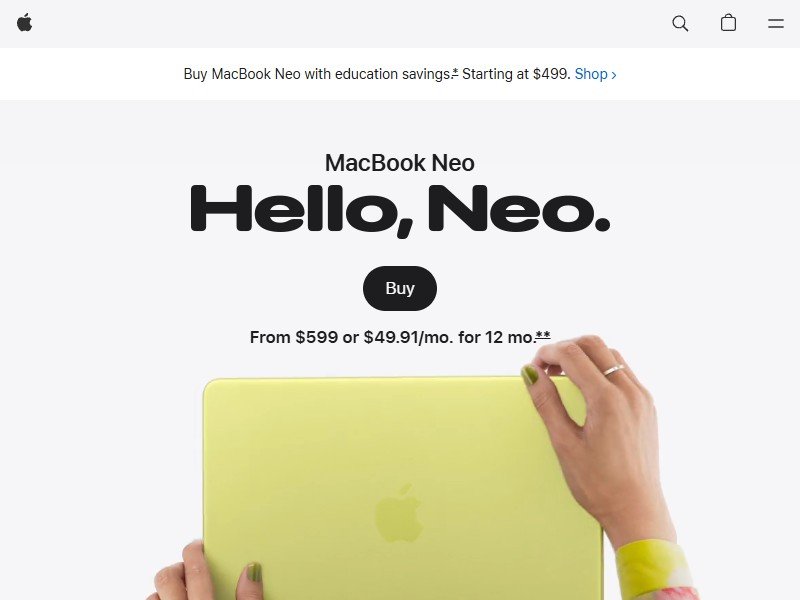 Hero del style guide MacBook Neo